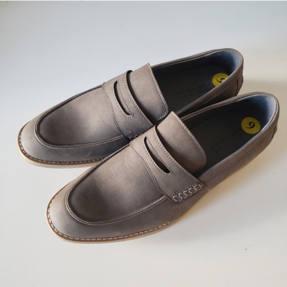 NWT Perry Ellis grey keeper slide penny loafer size 9